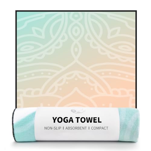 QiyI Non Slip Hot Yoga Towel, 70"x26", Dreamy Pink Mandala