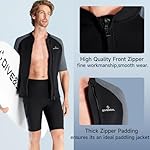 Wetsuit Top Men Short Sleeve Front Zip Wetsuit Jacket 1.5mm Neoprene Swimsuit for Swimming Diving Surfing - Image 4