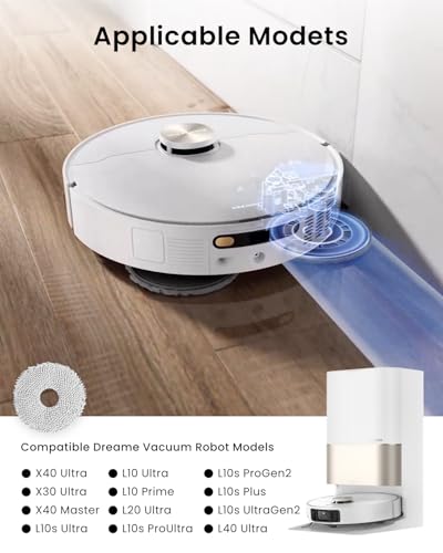Image of 12Pack Microfiber Vacuum Mop Cloth Pad for Dreame X50 Ultra /L20 Ultra /L10s Pro /L10s Pro Gen2 /X40 Ultra /for Mova P10 /P50 Robot Vacuum,Replacement Part Washing Mopping Pad Mop Pad