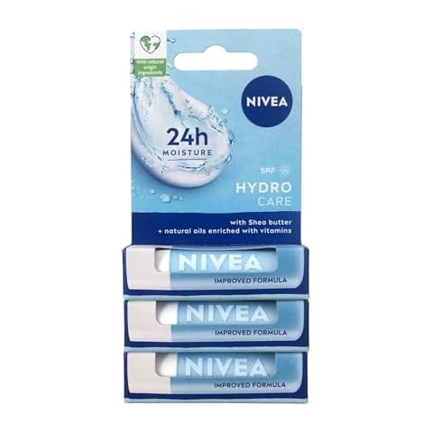 NIVEA Pack of 3 Lip Care Balms Cover