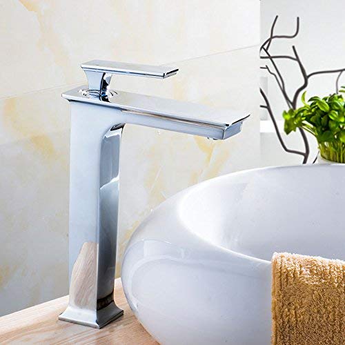 Modern Single Handle Brass with Chrome Finish Kitchen Basin Sink Faucet (D-81H36-CHR-008-T)