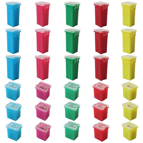 Kit actualizado de 30 fusibles para automóvil JURENGUDF con fusibles altos y de bajo perfil miniatura 2