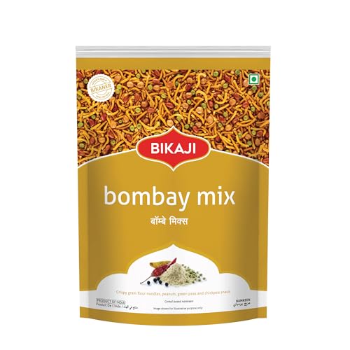 Bikaji Bombay Mix 35.27 oz (1 Kg), Indian Snacks, Crispy Indian Gram Flour Noodles, Crunchy Savory Snack Blend, Authentic Bombay Style Mixture, Ready to Eat Indian Party Mix namkeen
