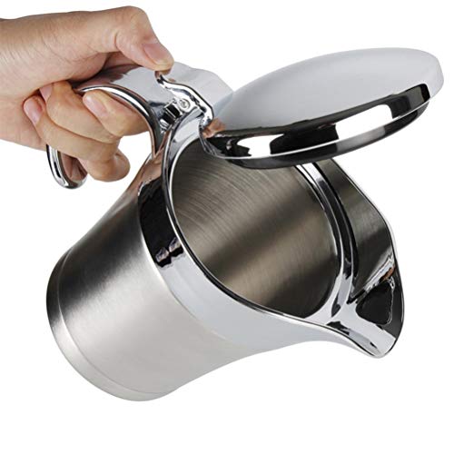 Foto von VOSAREA Sauciere Edelstahl Isolier Soßen Kanne Soßenschüssel Soßiere für Küche Restaurant BBQ 750ml (Silber)