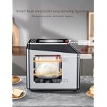 KBS 750W Programmable Bread Maker, Dual Heaters Bread Machine with 3LB Ceramic Pan & Fruit Dispenser,20-in-1 Stainless Steel Automatic Bread Maker Machine with Quiet Brushless Motor,15H Timer,3 Colors - Image 6