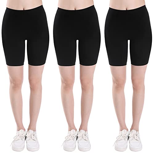 INNERSY Short Cycliste Fille Noir Legging Court sous Jupe Anti Frottement Cuisse Shorty Lot de 3 (12-14 Ans, 3 Noir) Cover