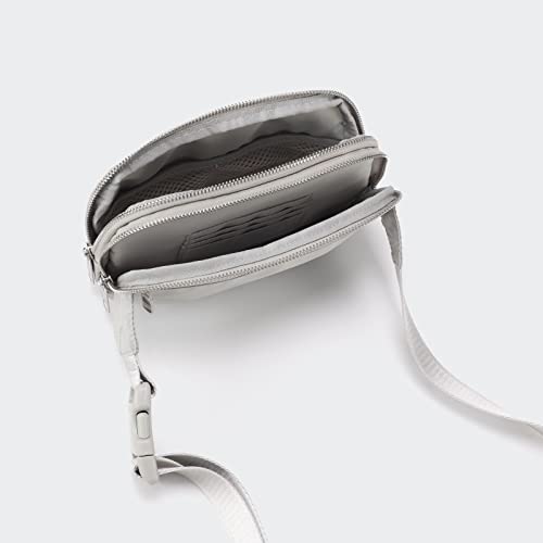 Image of Pander Everywhere Belt Bag for Women, 5 Zipper Pockets Nylon Crossbody Fanny Pack Purse (Seal Grey)