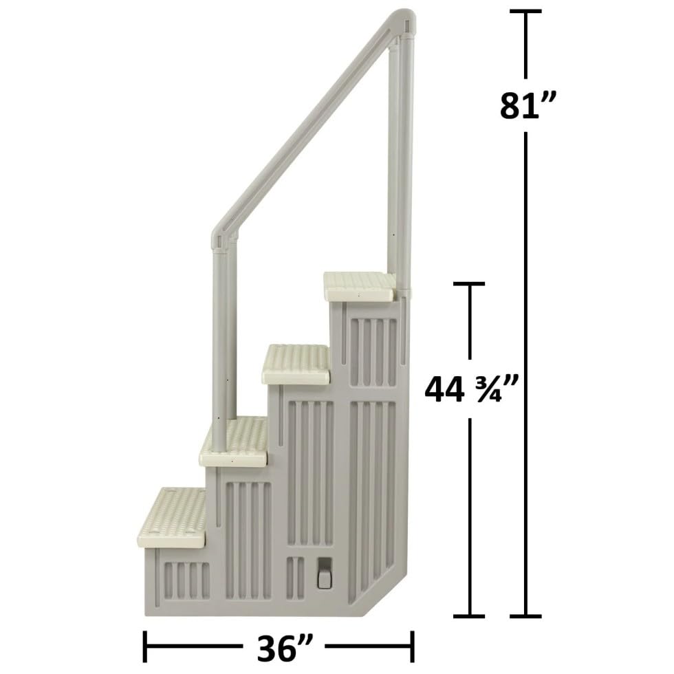 Escalera para piscina con peldaños antideslizantes Gris Perla miniatura 7