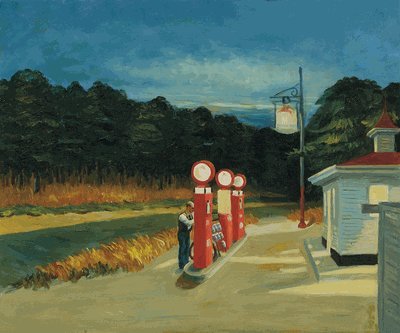 Peinture à l'huile Gas 1940 Edward Hopper tableau art abstrait grand format sur toile