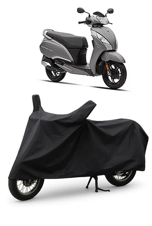 Image of DAXO Waterproof Scooty Cover for Tvs Jupiter 125 | All Weather Protection from Rain, Dust, UV Rays & Scratches with Mirror Pockets & Buckle Belt | Jupiter 125 Scooty Cover