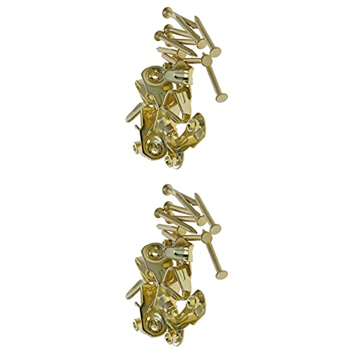 Image of Picture Hangers 0.7mm Thick Picture Hooks with Nails Professional Picture Hanging Kit, for Office Pictures House Decoration Clock Wall Mounting Brass Tone 30pcs