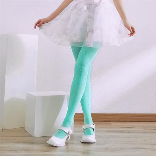 Image of LUCKELF Girls Glitter Tights, Soft Opaque Tights Sparkle Rhinestone Tights School Dress Dance Stockings