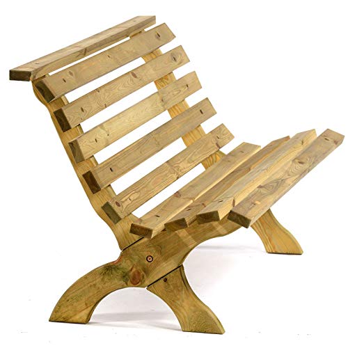 3 Seater Wooden Garden Bench - FSC Certified Pine with Unique Curvy Design