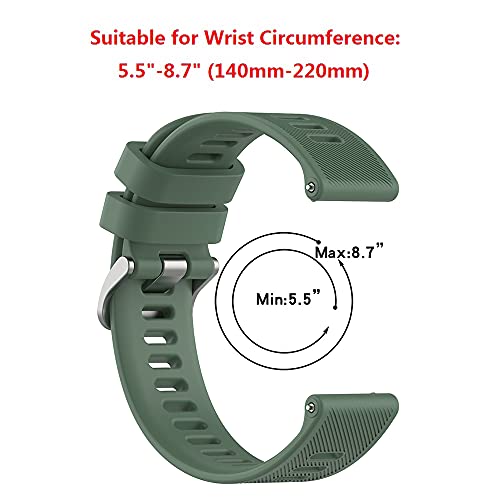 Kompatibel mit Garmin Forerunner55 B&auml;ndern, Silikon Uhrenarmband Ersatz Zubeh&ouml;r f&uuml;r Garmin Forerunner 55 GPS Running Smartwatch (armee-gr&uuml;n)