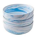 Yundu 56 OZ Blue Marble Porcelain bowls, Cereal, Pasta, Large, Soup Bowl Sets, Microwave and Dishwasher Safe Bowls For Kitchen, Set of 3