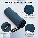 damoguin 3er-Set Mikrofaser Handtuch, Groß (180*80cm) & 2 Stück Klein (80*40cm) Schnelltrocknende Microfaser Fitness Handtücher, als Sporthandtuch, Strandtuch, Badetuch und Reisehandtuch (Marineblau)