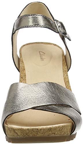 Clarks Women's Flex Sun Sling Back Sandals, Grey Stone Stone, 7.5 #TOP1