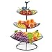 Corbeille à fruits Présentoir à fruits à 3 étages- en métal pour plus de place sur le plan de travail - Garde les fruits et légumes frais - Présentoir à fruits avec 3 bols de rangement