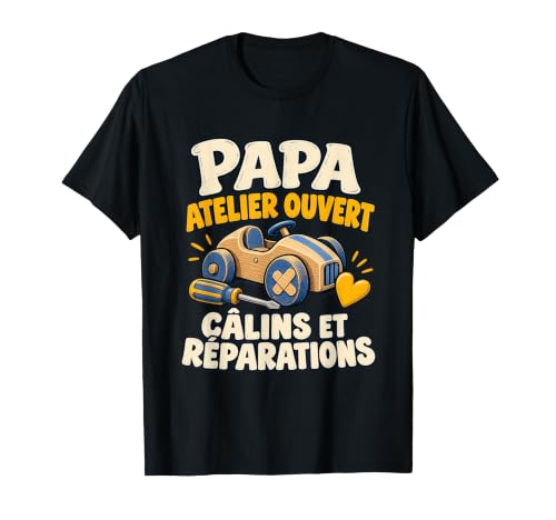 Cadeau Papa Bricoleur Atelier Fête des Pères Humour Noël T-Shirt