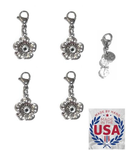 Image of Hidden Hollow Beads 4 Clip On Charms for Purse, Handbag, Keychain, Zipper Pull, Backpack, Jewelry Accessory, USA