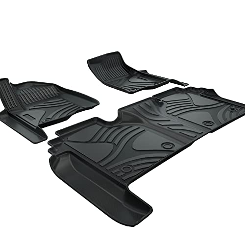 ASLONG Car Floor Mats Custom Fit for 2019-2023 Chevrolet Silverado 1500/GMC Sierra 1500, 24/7 Guard Auto Liner Mats Automotive Floor Mats, Waterproof Front/Rear Floor Liners,2 Row Full Set, Black