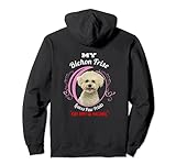 Photo Gallery bichon frise dog proprietario paw prints felpa con cappuccio Photo Gallery bichon frise dog proprietario paw prints felpa con cappuccio