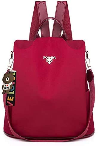 Retro Ladies Multifunctional Oxford Cloth Anti-theft Waterproof Travel Backpack (Red)