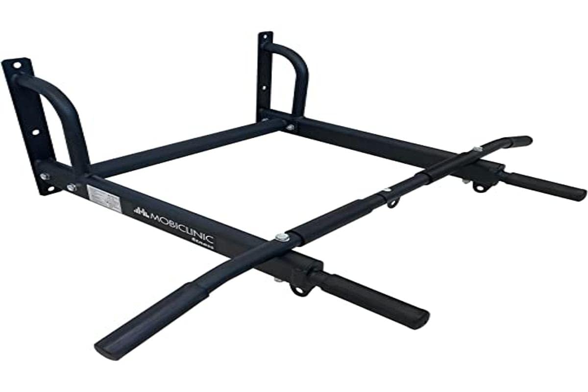 Mobiclinic®, Barra dominadas, Kit de anclaje incluido, Apto para saco boxeo, Asas antideslizantes, Pared, Hasta 250 kg, Multifuncional, Calistenia, Gimnasio en casa, K2