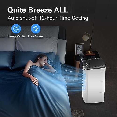 Cozzyben Air Conditioner Portable No Window Ventless Ac Unit Ductless Evaporative Swamp Cooler Ice Fan 12H Timer 4 Ice Pack Removable Water Tank for Room Bedroom Indoor - Thumbnail 6