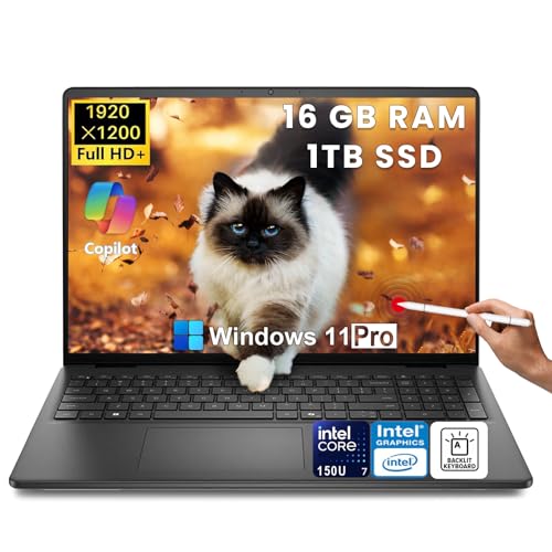 Dell (�f��) Inspiron 16 �^�b�`�X�N���[���m�[�g�p�\�R�� ? Intel 10-Core 7 150U�A64GB DDR5 RAM�A4TB SSD�A16�C���` FHD+ �A���`�O���A�AAi Copilot�A�w��A�o�b�N���C�g�t��KB�AWi