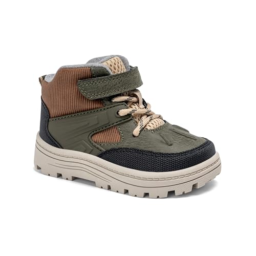 carter's ILKER Fashion Boot, Olive-Multi, 8 US Unisex Little Kid
