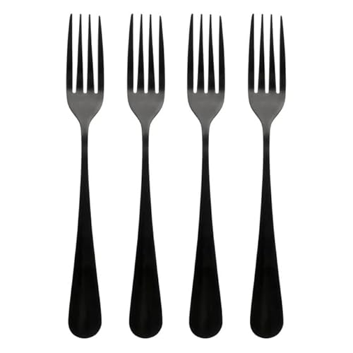 Secret de Gourmet - Lot de 4 Fourchettes en Inox Shadow 20cm Noir