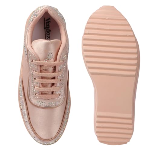 Image of Vendoz Women Wedding Party Bridal Glittery Embellished Sneakers 4041