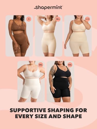 Image of SHAPERMINT High Waisted Body Shaper Shorts Shapewear for Women Tummy Control Thigh Slimming Technology