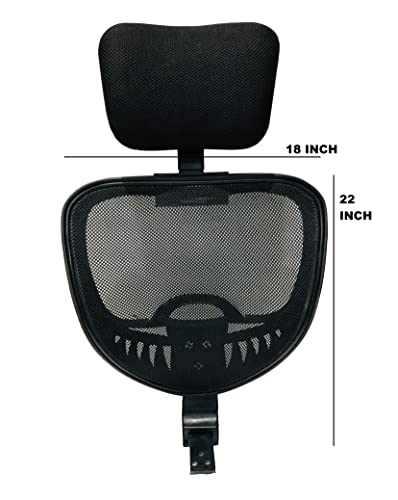 Image of GOYALSON Office Visitor revolving Boom Chair Back with headrest Spare Parts Accessories Smile Jali Model Chair Net Back with nut Bolts and Key Easily fit to Every Chair (Smile Jali Back With Headrest)