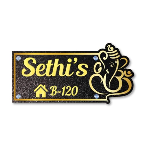 Image of DON'T JUDGE ME Home Entrance Name Plate, Name Plate for Home Entrance | Round Shape | Colour :-Gold And Black | Material:- MDF (6 X 12 Inches (BLACK))