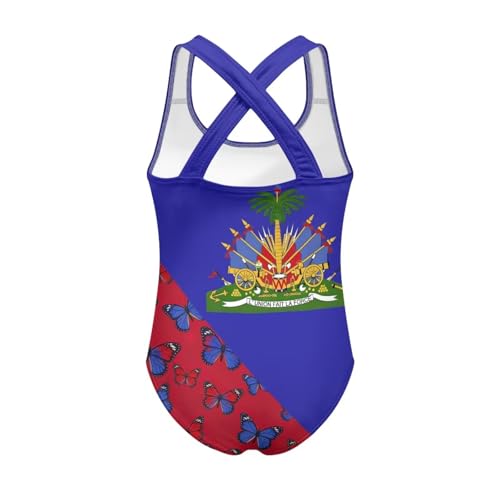 Image of Xpyiqun Swimsuit for Girls One Piece Bathing Suits Size 5-14 Sleeveless Swimwear Cross Shoulder Strap Swimming Wear