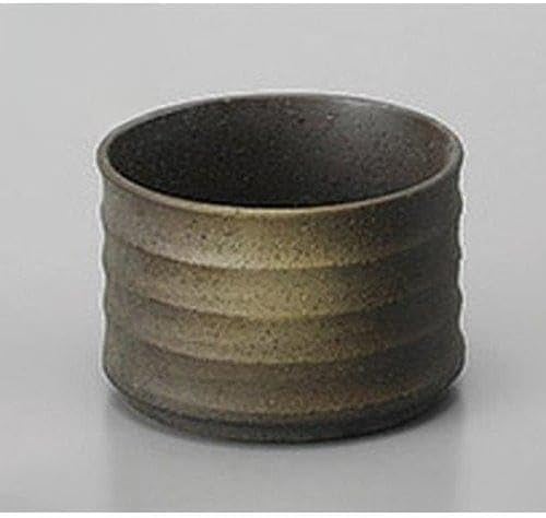セトモノホンポ(Setomonohonpo) Set of 3, Cold Sake Death Cup Cold Dish, 4.6 x 3.1 inches (11.8 x 7.8 cm), Earth, Japanese Tableware, Restaurants, Commercial Use, Tableware