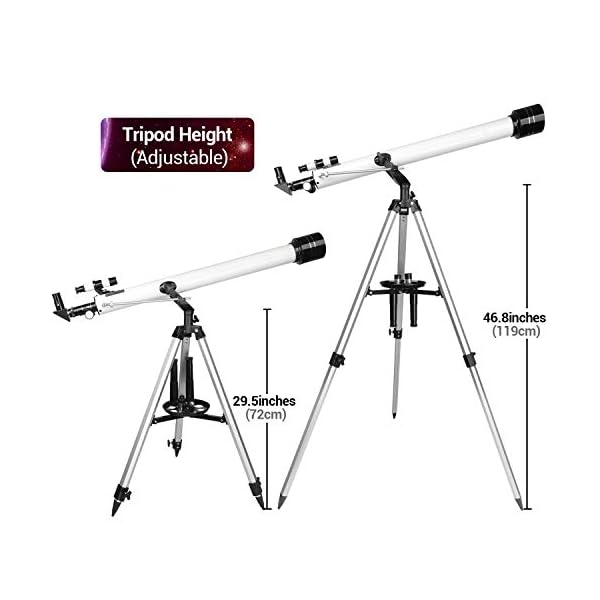 Astronomie-Teleskop mit 60 mm Öffnung, für Anfänger, Erwachsene und Kinder, Refraktor-Teleskop 900 mm Brennweite… – Bild 6