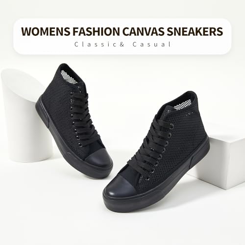 Image of hash bubbie High Top Canvas Sneakers Fashion Walking Shoes | high tops non slip on walking breathable casual comfortable lace up tennis shoes