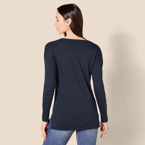 Image of Amazon Essentials Women's Lightweight V-Neck Tunic Sweater, Long Sleeve, Ribbed (Available in Plus Size)