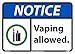 Notice Vaping Allowed
