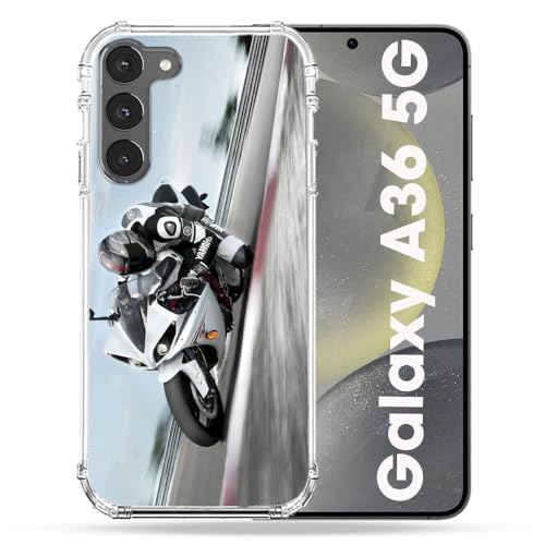 Coque Samsung Galaxy A36 5G antichoc Moto Course GP Blanche