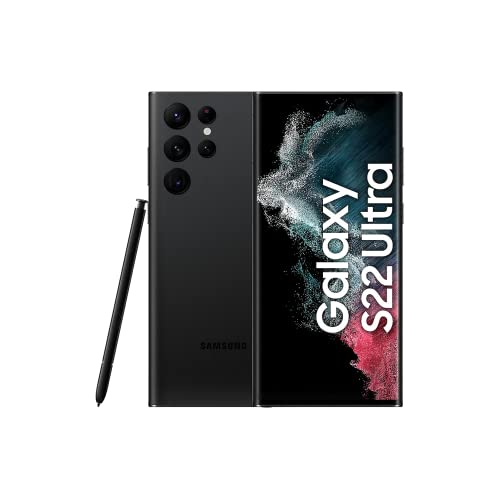 Samsung Galaxy S22 Ultra 5G, 6.8" Dynamic AMOLED Display 2X, 120Hz, HDR10+, 108MP Kamera, 5.000 mAh Akku, Hybrid-SIM, Android 12 to 13 - Deutsche Version (256 GB, Black) (Generalüberholt)