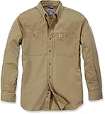 Carhartt Men's Rugged Professional Long Sleeve Work Shirt, Dark Khaki, Medium