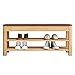 LIUCHANXIU Scarpiera Scarpiera Domestica Superficie dello Sgabello in Legno Massello su Cui Sedersi Scarpiera Ingresso Doppio Strato 100x30x45cm