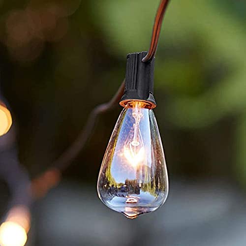 Edison Light Bulbs 10-Pack Replacement St38 Clear Bulbs - 7 Watts G40/E12 Screw Base For Indoor/Outdoor Patio String Lights, Warm White #TOP4