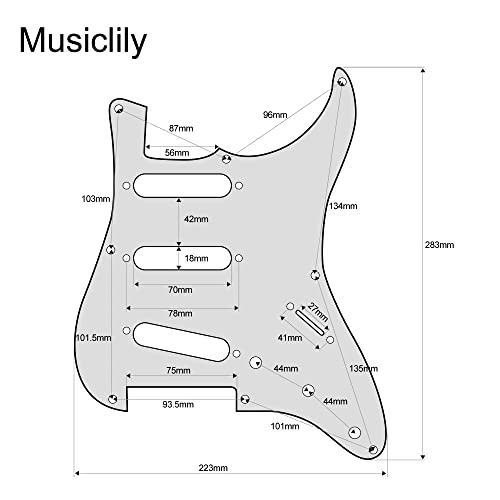 Musiclily Pro 8-Hole Guitar Strat Pickguard for JPN Fender Japan 57 Vintage Style Stratocaster, 3Ply Parchment - Image 2