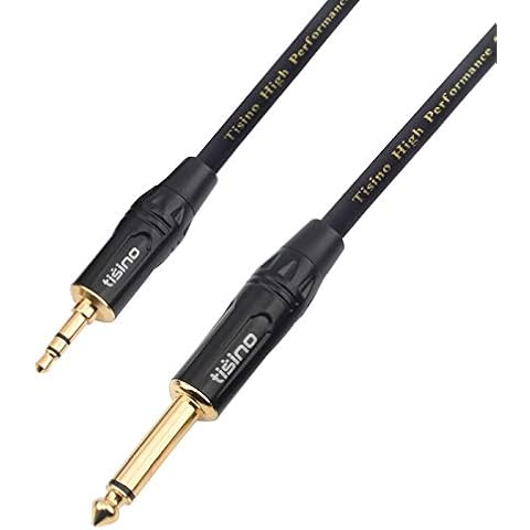 TISINO 6.3mm Jack TS Mono to 3.5mm TRS Mini Stereo Jack Interconnect Cable (Mono to Stereo)- 1m Cover