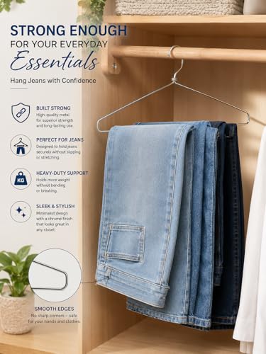 Image of Green Tales Clothes Wire Heavy Duty Stainless Steel Hangers with Non Slip Grooves, Ultra Thin Metal Space Saving Clothing Hanger 16.5 Inch (24)